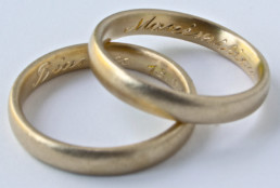Mustergravur für Trauringe aus öko-fairtrade Gold